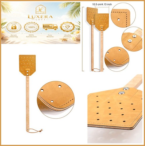 Leather fly swatter - leather,