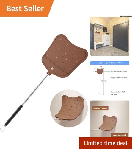 Heavy duty leather fly swatter - leather,