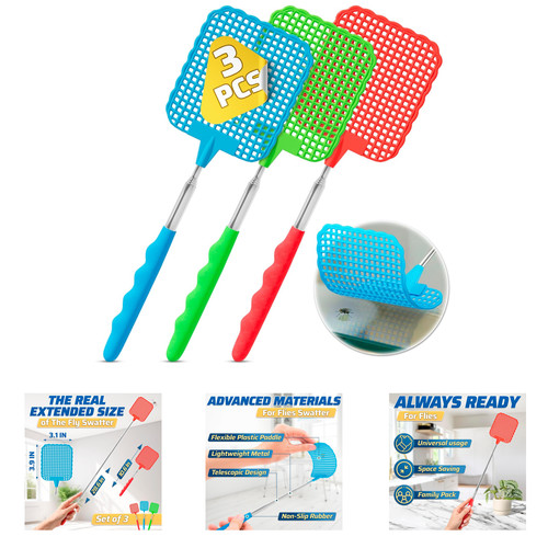 Pack telescoping fly swatter - 3,